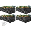 image:imageYITAHOME 144x48x12 in Galvanized Raised Garden Bed Kit Large Metal Planter Box with Gloves Safety Rubber amp Support Rod Outdoor Flower Bed for Plants Vegetables BlackBlack