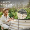 image:imageYITAHOME 144x48x12 in Galvanized Raised Garden Bed Kit Large Metal Planter Box with Gloves Safety Rubber amp Support Rod Outdoor Flower Bed for Plants Vegetables BlackWhite
