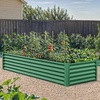 image:imageYITAHOME 144x48x12 in Galvanized Raised Garden Bed Kit Large Metal Planter Box with Gloves Safety Rubber amp Support Rod Outdoor Flower Bed for Plants Vegetables BlackGreen
