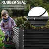 image:imageYITAHOME 144x48x12 in Galvanized Raised Garden Bed Kit Large Metal Planter Box with Gloves Safety Rubber amp Support Rod Outdoor Flower Bed for Plants Vegetables BlackBlack