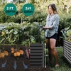 image:imageYITAHOME 8x2x2ft Large Raised Garden Bed Kit 24 Tall 9 in 1Galvanized Metal Planter Box with Gloves and Safety Rubber Outdoor Above Ground Planters for Plants Vegetables Flowers BlackBlack