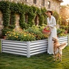 image:imageYITAHOME 8x2x2ft Large Raised Garden Bed Kit 24 Tall 9 in 1Galvanized Metal Planter Box with Gloves and Safety Rubber Outdoor Above Ground Planters for Plants Vegetables Flowers BlackSilver