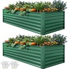 image:imageYITAHOME 8x2x2ft Large Raised Garden Bed Kit 24 Tall 9 in 1Galvanized Metal Planter Box with Gloves and Safety Rubber Outdoor Above Ground Planters for Plants Vegetables Flowers BlackGreen