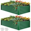 image:imageYITAHOME 8x2x2ft Large Raised Garden Bed Kit 24 Tall 9 in 1Galvanized Metal Planter Box with Gloves and Safety Rubber Outdoor Above Ground Planters for Plants Vegetables Flowers BlackGreen