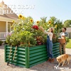 image:imageYITAHOME 8x2x2ft Large Raised Garden Bed Kit 24 Tall 9 in 1Galvanized Metal Planter Box with Gloves and Safety Rubber Outdoor Above Ground Planters for Plants Vegetables Flowers BlackGreen