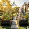image:imageYITAHOME 8x2x2ft Large Raised Garden Bed Kit 24 Tall 9 in 1Galvanized Metal Planter Box with Gloves and Safety Rubber Outdoor Above Ground Planters for Plants Vegetables Flowers BlackBlack