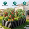 image:imageYITAHOME 8x2x2ft Large Raised Garden Bed Kit 24 Tall 9 in 1Galvanized Metal Planter Box with Gloves and Safety Rubber Outdoor Above Ground Planters for Plants Vegetables Flowers BlackBlack