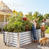 image:imageYITAHOME 8x2x2ft Large Raised Garden Bed Kit 24 Tall 9 in 1Galvanized Metal Planter Box with Gloves and Safety Rubber Outdoor Above Ground Planters for Plants Vegetables Flowers BlackSilver