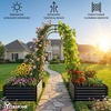 image:imageYITAHOME 8x2x2ft Large Raised Garden Bed Kit 24 Tall 9 in 1Galvanized Metal Planter Box with Gloves and Safety Rubber Outdoor Above Ground Planters for Plants Vegetables Flowers BlackBlack