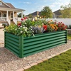 image:imageYITAHOME 8x2x2ft Large Raised Garden Bed Kit 24 Tall 9 in 1Galvanized Metal Planter Box with Gloves and Safety Rubber Outdoor Above Ground Planters for Plants Vegetables Flowers BlackGreen