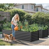 image:imageYITAHOME 8x2x2ft Large Raised Garden Bed Kit 24 Tall 9 in 1Galvanized Metal Planter Box with Gloves and Safety Rubber Outdoor Above Ground Planters for Plants Vegetables Flowers BlackBlack