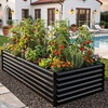 image:imageYITAHOME 8x2x2ft Large Raised Garden Bed Kit 24 Tall 9 in 1Galvanized Metal Planter Box with Gloves and Safety Rubber Outdoor Above Ground Planters for Plants Vegetables Flowers BlackBlack