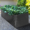 image:imageYITAHOME 8x2x2ft Large Raised Garden Bed Kit 24 Tall 9 in 1Galvanized Metal Planter Box with Gloves and Safety Rubber Outdoor Above Ground Planters for Plants Vegetables Flowers BlackBlack