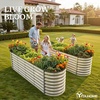 image:imageYITAHOME 8x2x2ft Large Raised Garden Bed Kit 24 Tall 9 in 1Galvanized Metal Planter Box with Gloves and Safety Rubber Outdoor Above Ground Planters for Plants Vegetables Flowers BlackCream Yellow