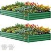 image:imageYITAHOME 8x2x2ft Large Raised Garden Bed Kit 24 Tall 9 in 1Galvanized Metal Planter Box with Gloves and Safety Rubber Outdoor Above Ground Planters for Plants Vegetables Flowers BlackGreen