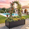 image:imageYITAHOME 8x2x2ft Large Raised Garden Bed Kit 24 Tall 9 in 1Galvanized Metal Planter Box with Gloves and Safety Rubber Outdoor Above Ground Planters for Plants Vegetables Flowers BlackBlack