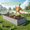 image:imageYITAHOME 8x2x2ft Large Raised Garden Bed Kit 24 Tall 9 in 1Galvanized Metal Planter Box with Gloves and Safety Rubber Outdoor Above Ground Planters for Plants Vegetables Flowers BlackSilver
