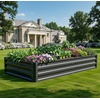 image:imageYITAHOME 8x2x2ft Large Raised Garden Bed Kit 24 Tall 9 in 1Galvanized Metal Planter Box with Gloves and Safety Rubber Outdoor Above Ground Planters for Plants Vegetables Flowers BlackBlack