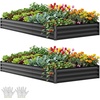 image:imageYITAHOME 8x2x2ft Large Raised Garden Bed Kit 24 Tall 9 in 1Galvanized Metal Planter Box with Gloves and Safety Rubber Outdoor Above Ground Planters for Plants Vegetables Flowers BlackBlack