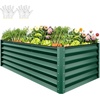 image:imageYITAHOME 8x2x2ft Large Raised Garden Bed Kit 24 Tall 9 in 1Galvanized Metal Planter Box with Gloves and Safety Rubber Outdoor Above Ground Planters for Plants Vegetables Flowers BlackGreen
