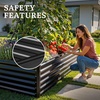 image:imageYITAHOME 8x2x2ft Large Raised Garden Bed Kit 24 Tall 9 in 1Galvanized Metal Planter Box with Gloves and Safety Rubber Outdoor Above Ground Planters for Plants Vegetables Flowers BlackBlack