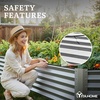 image:imageYITAHOME 8x2x2ft Large Raised Garden Bed Kit 24 Tall 9 in 1Galvanized Metal Planter Box with Gloves and Safety Rubber Outdoor Above Ground Planters for Plants Vegetables Flowers BlackSilver
