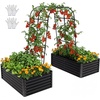 image:imageYITAHOME 8x2x2ft Large Raised Garden Bed Kit 24 Tall 9 in 1Galvanized Metal Planter Box with Gloves and Safety Rubber Outdoor Above Ground Planters for Plants Vegetables Flowers BlackBlack