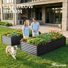 image:imageYITAHOME 8x2x2ft Large Raised Garden Bed Kit 24 Tall 9 in 1Galvanized Metal Planter Box with Gloves and Safety Rubber Outdoor Above Ground Planters for Plants Vegetables Flowers BlackBlack