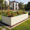 image:imageYITAHOME 8x2x2ft Large Raised Garden Bed Kit 24 Tall 9 in 1Galvanized Metal Planter Box with Gloves and Safety Rubber Outdoor Above Ground Planters for Plants Vegetables Flowers BlackCream Yellow