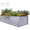 image:imageYITAHOME 8x2x2ft Large Raised Garden Bed Kit 24 Tall 9 in 1Galvanized Metal Planter Box with Gloves and Safety Rubber Outdoor Above Ground Planters for Plants Vegetables Flowers BlackSilver