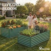 image:imageYITAHOME 8x2x2ft Large Raised Garden Bed Kit 24 Tall 9 in 1Galvanized Metal Planter Box with Gloves and Safety Rubber Outdoor Above Ground Planters for Plants Vegetables Flowers BlackGreen