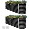 image:imageYITAHOME 8x2x2ft Large Raised Garden Bed Kit 24 Tall 9 in 1Galvanized Metal Planter Box with Gloves and Safety Rubber Outdoor Above Ground Planters for Plants Vegetables Flowers BlackBlack