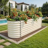 image:imageYITAHOME 8x2x2ft Large Raised Garden Bed Kit 24 Tall 9 in 1Galvanized Metal Planter Box with Gloves and Safety Rubber Outdoor Above Ground Planters for Plants Vegetables Flowers BlackCream Yellow