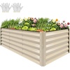 image:imageYITAHOME 8x2x2ft Large Raised Garden Bed Kit 24 Tall 9 in 1Galvanized Metal Planter Box with Gloves and Safety Rubber Outdoor Above Ground Planters for Plants Vegetables Flowers BlackCream Yellow