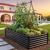 image:imageYITAHOME 8x2x2ft Large Raised Garden Bed Kit 24 Tall 9 in 1Galvanized Metal Planter Box with Gloves and Safety Rubber Outdoor Above Ground Planters for Plants Vegetables Flowers BlackBlack