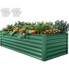 image:imageYITAHOME 8x2x2ft Large Raised Garden Bed Kit 24 Tall 9 in 1Galvanized Metal Planter Box with Gloves and Safety Rubber Outdoor Above Ground Planters for Plants Vegetables Flowers BlackGreen