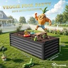 image:imageYITAHOME 8x2x2ft Large Raised Garden Bed Kit 24 Tall 9 in 1Galvanized Metal Planter Box with Gloves and Safety Rubber Outdoor Above Ground Planters for Plants Vegetables Flowers BlackBlack