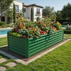 image:imageYITAHOME 8x2x2ft Large Raised Garden Bed Kit 24 Tall 9 in 1Galvanized Metal Planter Box with Gloves and Safety Rubber Outdoor Above Ground Planters for Plants Vegetables Flowers BlackGreen