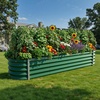 image:imageYITAHOME 8x2x2ft Large Raised Garden Bed Kit 24 Tall 9 in 1Galvanized Metal Planter Box with Gloves and Safety Rubber Outdoor Above Ground Planters for Plants Vegetables Flowers BlackGreen