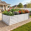 image:imageYITAHOME 8x2x2ft Large Raised Garden Bed Kit 24 Tall 9 in 1Galvanized Metal Planter Box with Gloves and Safety Rubber Outdoor Above Ground Planters for Plants Vegetables Flowers BlackSilver