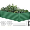 image:imageYITAHOME 8x2x2ft Large Raised Garden Bed Kit 24 Tall 9 in 1Galvanized Metal Planter Box with Gloves and Safety Rubber Outdoor Above Ground Planters for Plants Vegetables Flowers BlackGreen