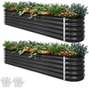 image:imageYITAHOME 8x2x2ft Large Raised Garden Bed Kit 24 Tall 9 in 1Galvanized Metal Planter Box with Gloves and Safety Rubber Outdoor Above Ground Planters for Plants Vegetables Flowers BlackBlack