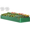 image:imageYITAHOME 8x2x2ft Large Raised Garden Bed Kit 24 Tall 9 in 1Galvanized Metal Planter Box with Gloves and Safety Rubber Outdoor Above Ground Planters for Plants Vegetables Flowers BlackGreen