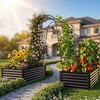 image:imageYITAHOME 8x2x2ft Large Raised Garden Bed Kit 24 Tall 9 in 1Galvanized Metal Planter Box with Gloves and Safety Rubber Outdoor Above Ground Planters for Plants Vegetables Flowers BlackBlack