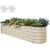 image:imageYITAHOME 8x2x2ft Large Raised Garden Bed Kit 24 Tall 9 in 1Galvanized Metal Planter Box with Gloves and Safety Rubber Outdoor Above Ground Planters for Plants Vegetables Flowers BlackCream Yellow