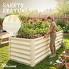 image:imageYITAHOME 8x2x2ft Large Raised Garden Bed Kit 24 Tall 9 in 1Galvanized Metal Planter Box with Gloves and Safety Rubber Outdoor Above Ground Planters for Plants Vegetables Flowers BlackCream Yellow