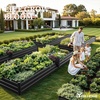 image:imageYITAHOME 8x2x2ft Large Raised Garden Bed Kit 24 Tall 9 in 1Galvanized Metal Planter Box with Gloves and Safety Rubber Outdoor Above Ground Planters for Plants Vegetables Flowers BlackBlack