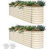 image:imageYITAHOME 8x2x2ft Large Raised Garden Bed Kit 24 Tall 9 in 1Galvanized Metal Planter Box with Gloves and Safety Rubber Outdoor Above Ground Planters for Plants Vegetables Flowers BlackCream Yellow