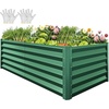 image:imageYITAHOME 8x2x2ft Large Raised Garden Bed Kit 24 Tall 9 in 1Galvanized Metal Planter Box with Gloves and Safety Rubber Outdoor Above Ground Planters for Plants Vegetables Flowers BlackGreen