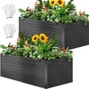image:imageYITAHOME 8x2x2ft Large Raised Garden Bed Kit 24 Tall 9 in 1Galvanized Metal Planter Box with Gloves and Safety Rubber Outdoor Above Ground Planters for Plants Vegetables Flowers BlackBlack